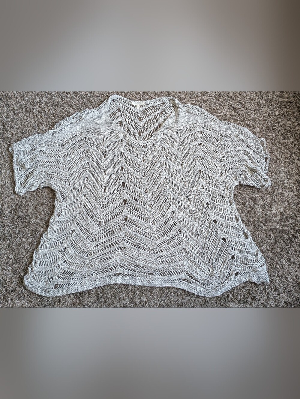 Eileen Fisher Open Weave Cotton Blend Sweater Women's 2X